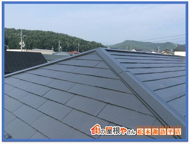 辰野町スレート屋根塗装　セメント瓦蘇り工法